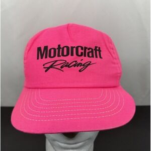 Vintage Motorcraft Racing Snapback Neon Pink Hat Made in USA